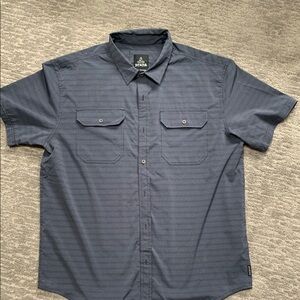 Prana Men's Blue Short Sleeve Shirt